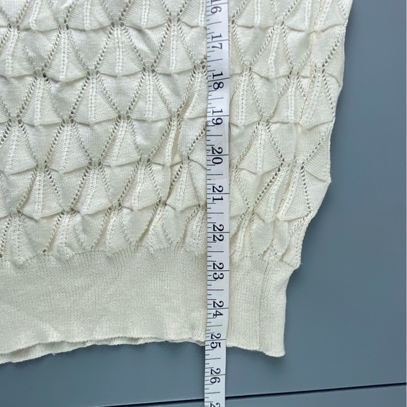 ModCloth Women Looking Lively Geometric Pattern Sweater Size S Ivory - Picture 12 of 13